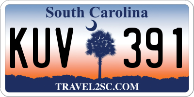 SC license plate KUV391