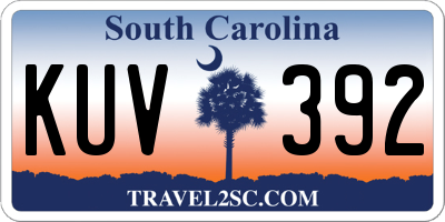 SC license plate KUV392