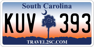 SC license plate KUV393