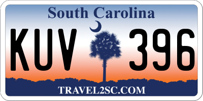 SC license plate KUV396