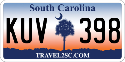 SC license plate KUV398
