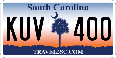 SC license plate KUV400