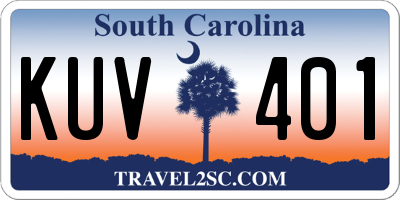 SC license plate KUV401