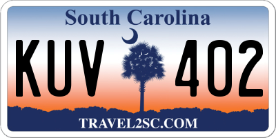 SC license plate KUV402