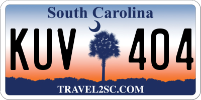 SC license plate KUV404