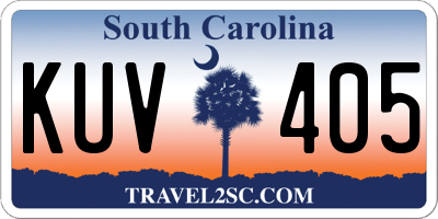 SC license plate KUV405