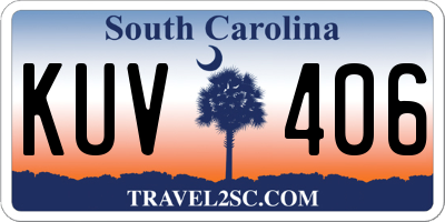 SC license plate KUV406