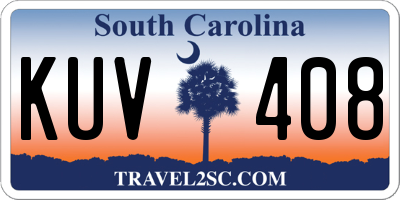 SC license plate KUV408