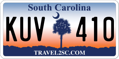 SC license plate KUV410