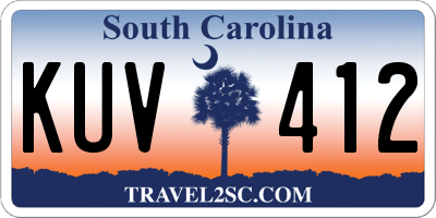 SC license plate KUV412