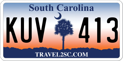 SC license plate KUV413