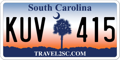 SC license plate KUV415