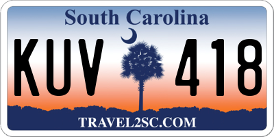 SC license plate KUV418