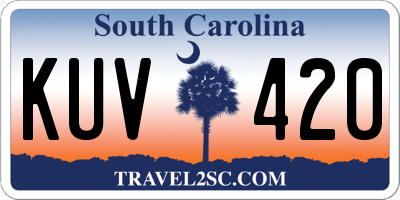 SC license plate KUV420