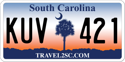 SC license plate KUV421