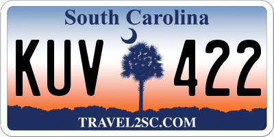 SC license plate KUV422