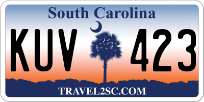 SC license plate KUV423