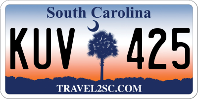 SC license plate KUV425