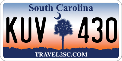 SC license plate KUV430