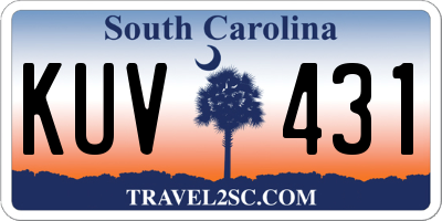 SC license plate KUV431