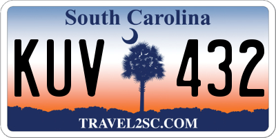 SC license plate KUV432