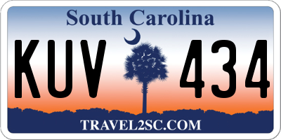 SC license plate KUV434