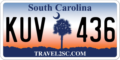 SC license plate KUV436