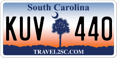 SC license plate KUV440