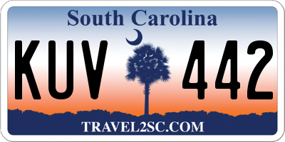 SC license plate KUV442