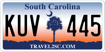 SC license plate KUV445