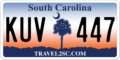SC license plate KUV447