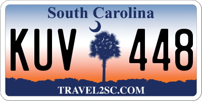 SC license plate KUV448