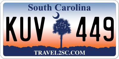 SC license plate KUV449
