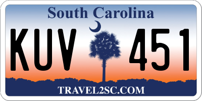 SC license plate KUV451