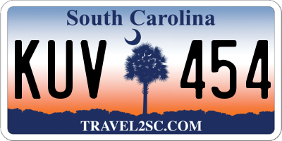 SC license plate KUV454