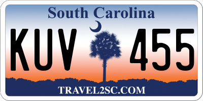 SC license plate KUV455