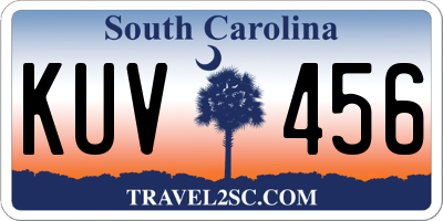 SC license plate KUV456