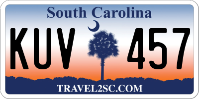 SC license plate KUV457