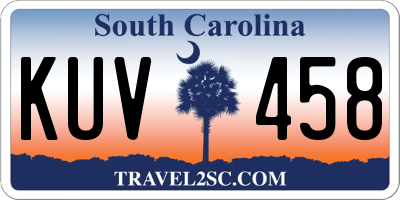 SC license plate KUV458