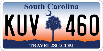 SC license plate KUV460