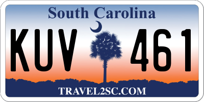 SC license plate KUV461