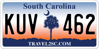 SC license plate KUV462