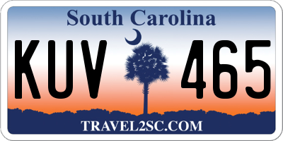SC license plate KUV465