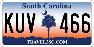 SC license plate KUV466