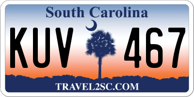 SC license plate KUV467