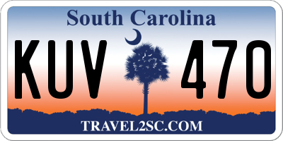 SC license plate KUV470