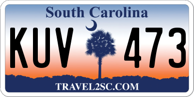 SC license plate KUV473