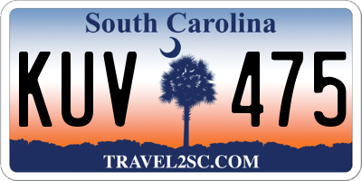 SC license plate KUV475