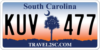 SC license plate KUV477