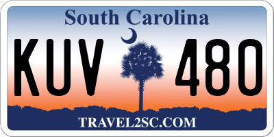 SC license plate KUV480